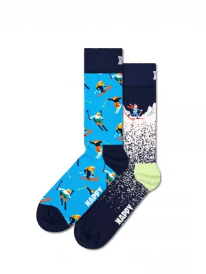 Accessoire Chaussettes Duo Chalet Ski Bleu Moyen