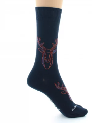 Accessoire Chaussettes Cerf Bleu Fonce