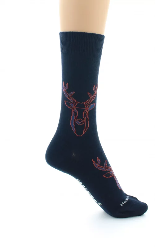 Accessoire Chaussettes Cerf Bleu Fonce