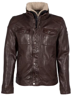 Cuir Blouson Agneau 2pp Beige Fonce