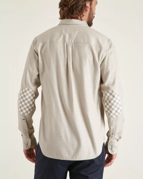 Chemise Manches Longues Sport Twill Gratte Beige Clair – Image 2