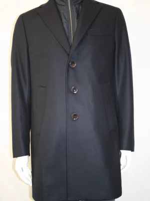 Grosse Piece Manteau Laine & Cach Nantua Bleu Fonce