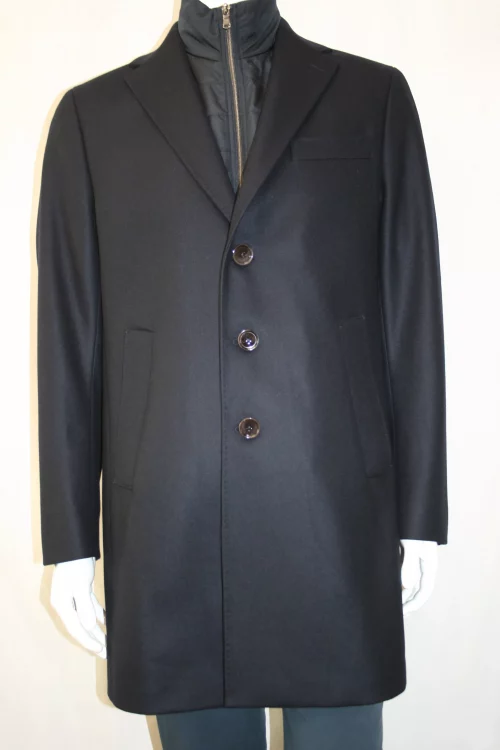 Grosse Piece Manteau Laine & Cach Nantua Bleu Fonce