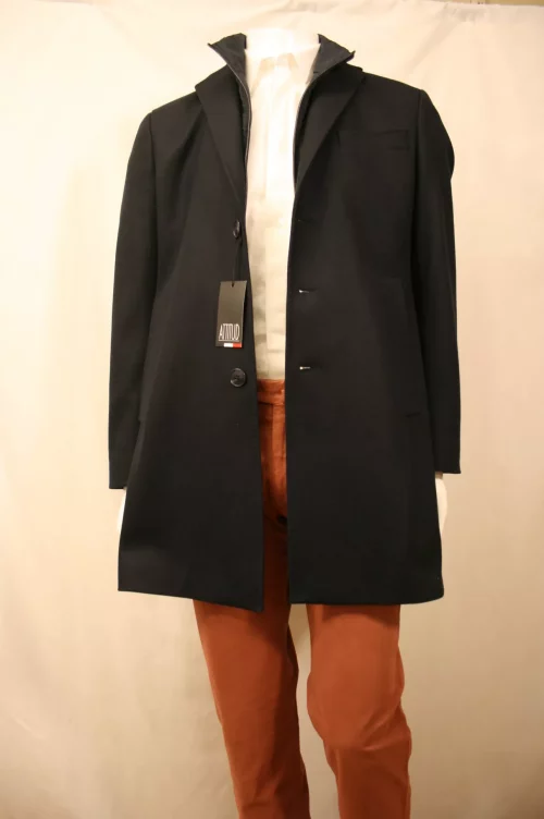 Grosse Piece Manteau Laine & Cach Nantua Bleu Fonce – Image 3