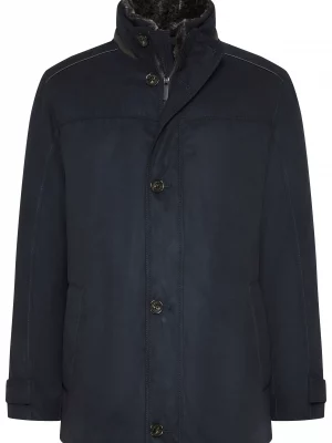 Grosse Piece Parka Micro Bleu Fonce