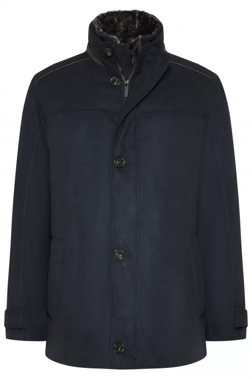 Grosse Piece Parka Micro Bleu Fonce