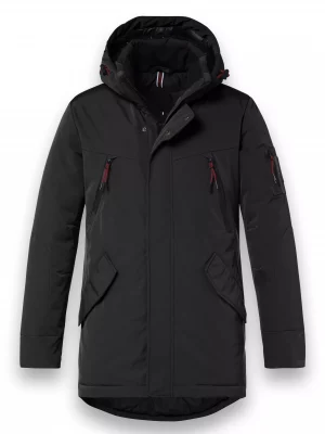 Grosse Piece Parka Nylon 2 Poches Rabat Noir Fonce