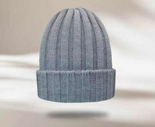 Accessoire Bonnet Uni Cote 3*3 Gris Clair