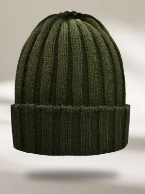 Accessoire Bonnet Uni Cote 3*3 Kaki Fonce