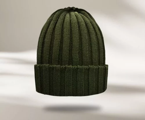 Accessoire Bonnet Uni Cote 3*3 Kaki Fonce
