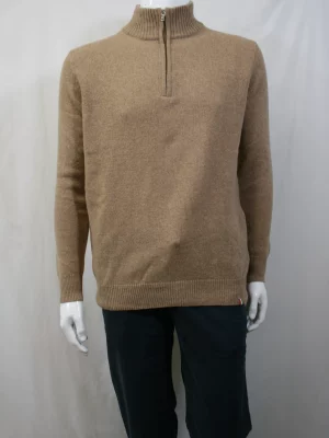 Pull Col Cheminee Tr - Lambswool 1/2 Zip Beige Moyen