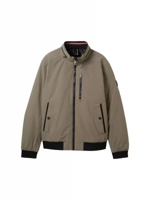 Grosse Piece Blouson Rib Stop Bord Cote Kaki Moyen
