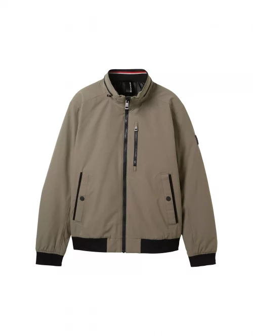 Grosse Piece Blouson Rib Stop Bord Cote Kaki Moyen