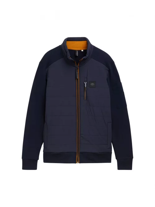 Gilet Manches Longues Bi-matiere Bleu Fonce