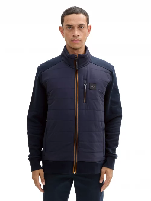 Gilet Manches Longues Bi-matiere Bleu Fonce – Image 2