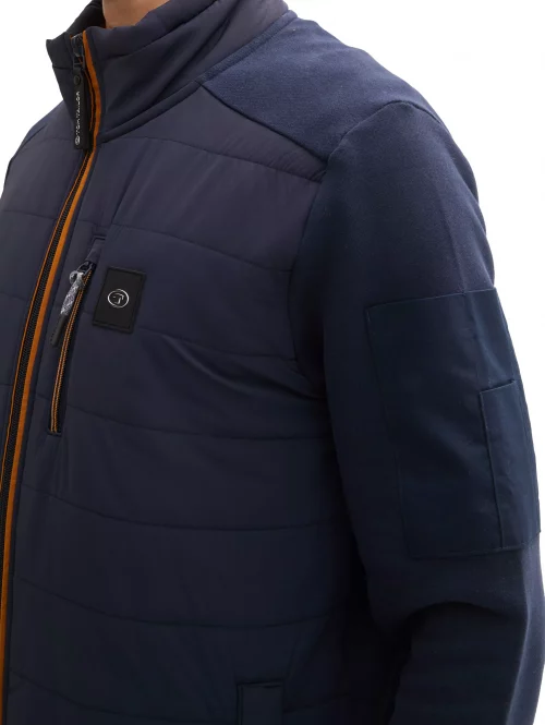 Gilet Manches Longues Bi-matiere Bleu Fonce – Image 4