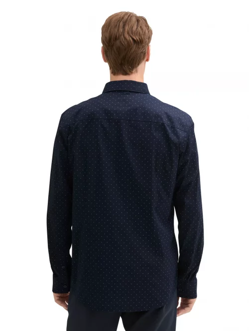 Chemise Manches Longues Sport Imprime 3 Pointilles Bleu Fonce – Image 2