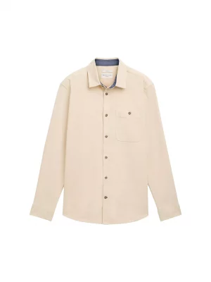 Chemise Manches Longues Sport Velours Beige Clair