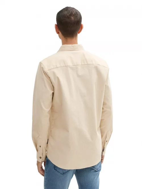 Chemise Manches Longues Sport Velours Beige Clair – Image 3
