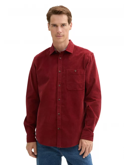 Chemise Manches Longues Sport Velours Rouge Fonce – Image 2