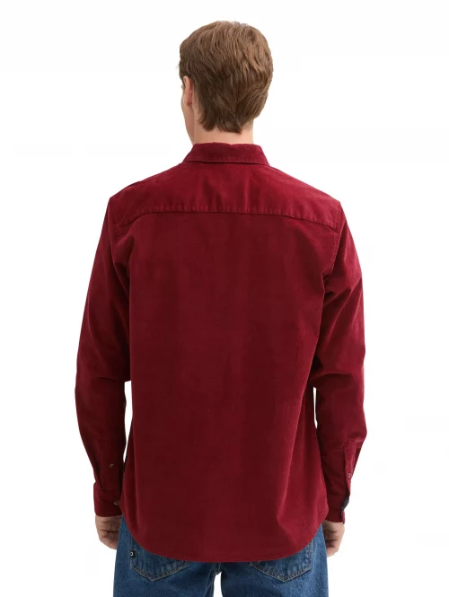 Chemise Manches Longues Sport Velours Rouge Fonce – Image 3