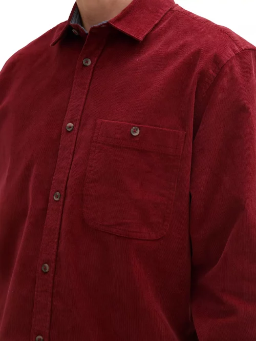 Chemise Manches Longues Sport Velours Rouge Fonce – Image 4
