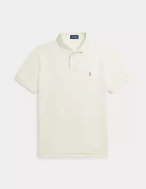 Polo Manches Courtes Custom Pique Mesch Beige Clair