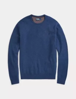 Pull Col Rond Loryelle Uni Bleu Moyen