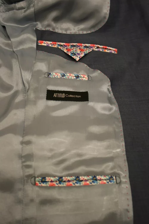 Costume 3 Pieces Toile Bleu Las Bang Casino Bleu Moyen – Image 3