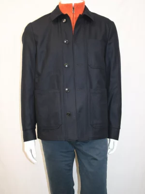 Veste Ville Veste Chemise Bleu Fonce