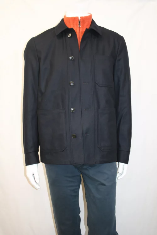 Veste Ville Veste Chemise Bleu Fonce