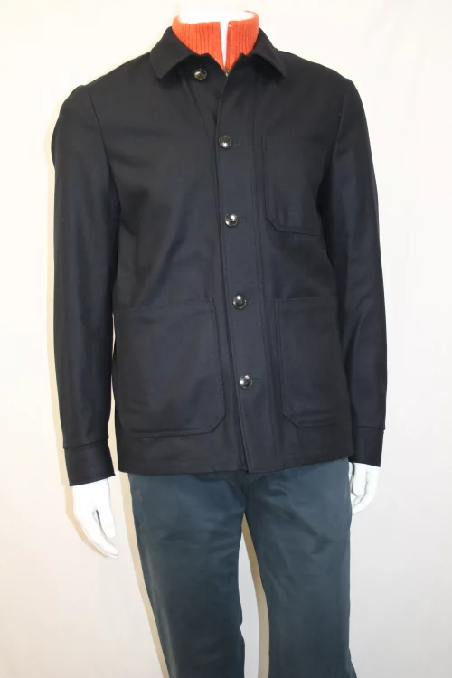 Veste Ville Veste Chemise Bleu Fonce – Image 2
