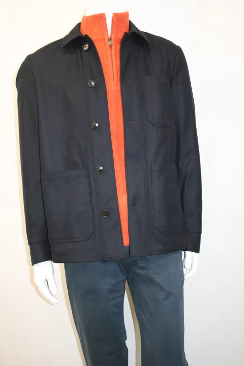 Veste Ville Veste Chemise Bleu Fonce – Image 5
