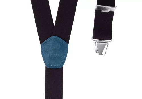 Accessoire Bretelles Unies Noir Noir Fonce – Image 2