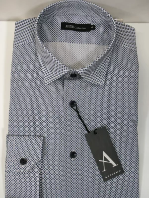 Chemise Manches Longues Ville Imprime Etoiles Bleu Modern Bleu Moyen