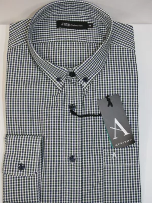 Chemise Manches Longues Sport Carreau Bicolore Modern Pb Vert Moyen