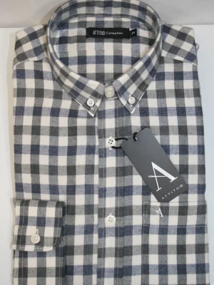 Chemise Manches Longues Sport Carreau Gris Modern Pb Gris Moyen
