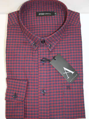 Chemise Manches Longues Sport Carreau Rouge Modern Pb Rouge Moyen