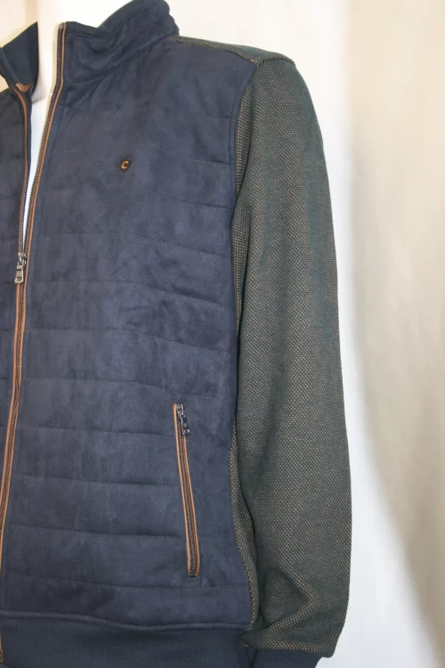 Gilet Manches Longues Bi-matiere Bleu Fonce – Image 3