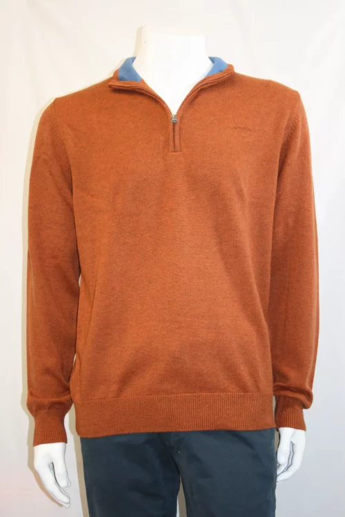 Pull Col Cheminee Coton Laine Beige Moyen – Image 2