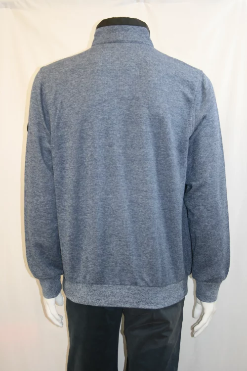 Pull Sweat  Bi-matiere Bleu Moyen – Image 3