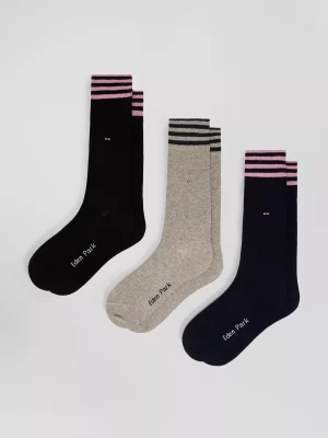Accessoire Chaussettes Coffret Trio Cerclage Noir Fonce