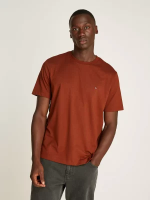 T-shirt Manches Courtes Uni Col Rond Beige Moyen