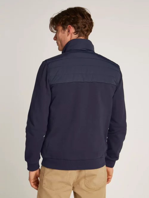 Gilet Manches Longues Mix Media Bleu Fonce – Image 2