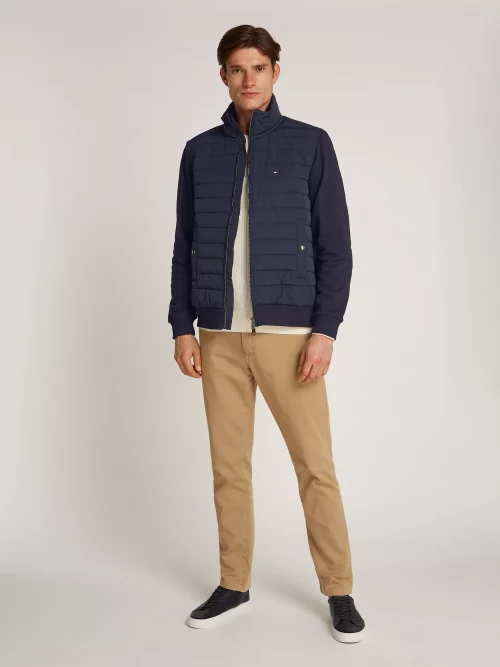 Gilet Manches Longues Mix Media Bleu Fonce – Image 4