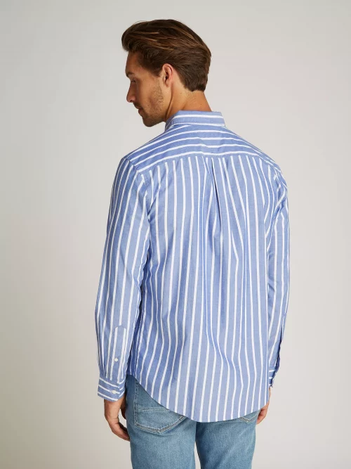 Chemise Manches Longues Sport Rayure Large Bleu Moyen – Image 2