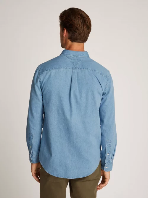 Chemise Manches Longues Sport Chambray Bleu Clair – Image 2