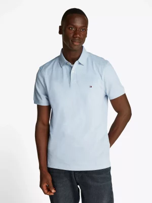 Polo Manches Courtes Regular Slim Pique Uni Bleu Clair