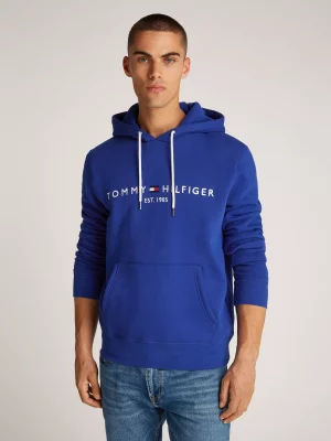 Pull Sweat  Capuche Logo Bleu Moyen