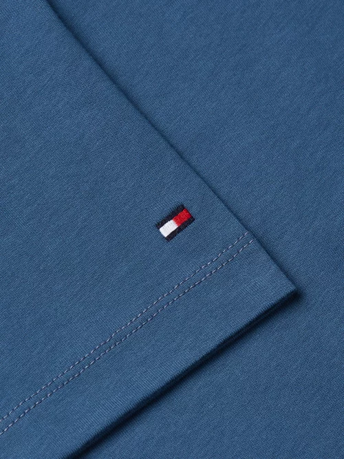 T-shirt Manches Courtes Broderie Italique Bleu Moyen – Image 4